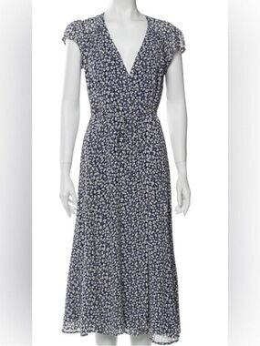 Reformation Carina Dress in blue and white floral